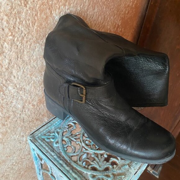 Anthropologie tall women's black leather riding style boots EUC, 9M - Picture 12 of 14